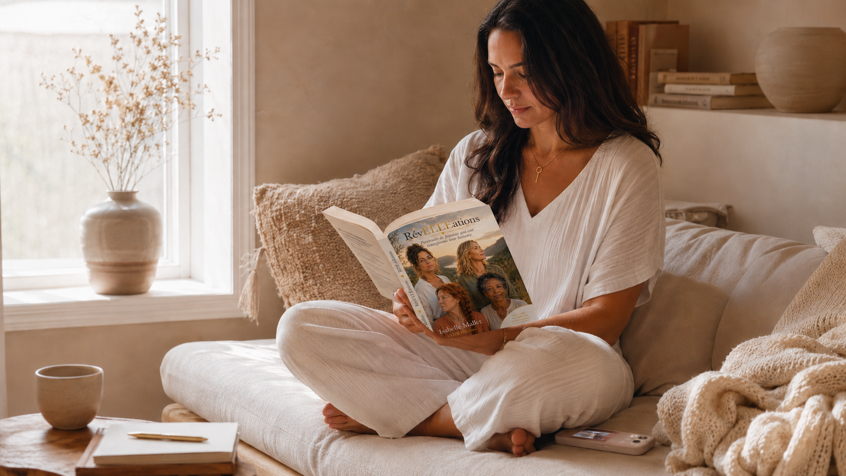 Lectrice immergée dans le livre RévELLEations